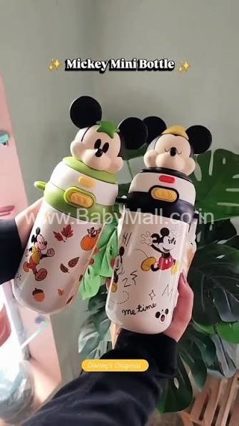 Most Viral Sippers || Mickey & Minnie Design Dual Sip Lid Disney Original Bottles || Stainless Steel 316 Comes With Shoulder Strap || Premium Water Bottle Insulated 420ML ||  Item No:PP8852T